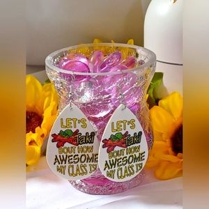 🍎✨✏ Handmade faux leather earings for Teacher's 🍎✨✏